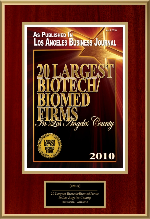 20 Largest Biotech/Biomed Firms In Los Angeles County American