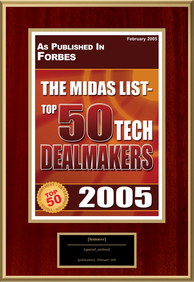 The Midas List Top 50 Tech Dealmakers American Registry