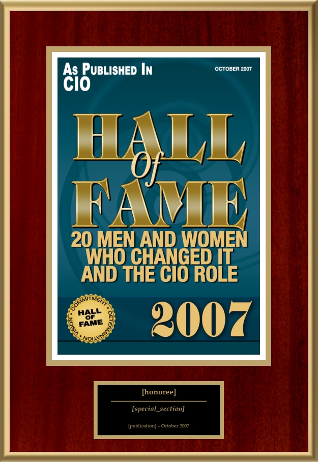 Hall Of Fame American Registry Recognition Plaques, Award Plaque