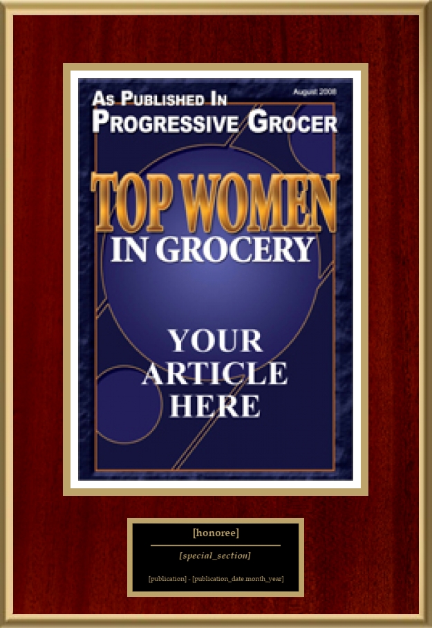 Top Women In Grocery American Registry Recognition Plaques, Award