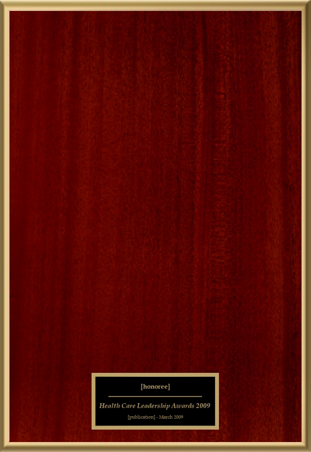 Health Care Leadership Awards 2009 American Registry Recognition