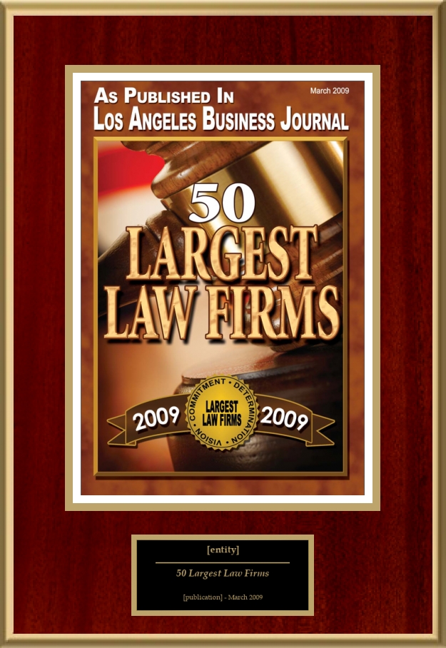 50 Largest Law Firms American Registry Recognition Plaques Award Plaque Countertop Display